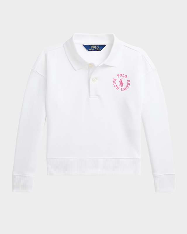 Girl's Polo Embroidered Sweatshirt, Size 2-6X